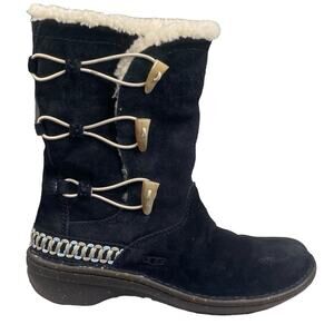 UGG Women’s Kona Black Suede Toggle Winter Boot Size US 7